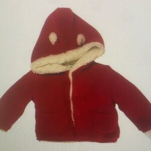 Red Hooded Baby Jacket with Ears
